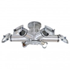 Star form brushed aluminum flush mount